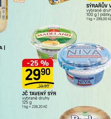 JČ TAVENÝ SÝR vybrané druhy 125 g