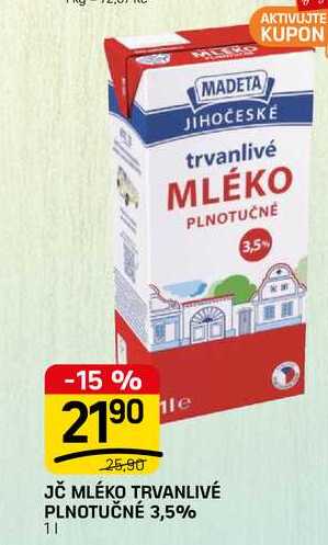 JČ MLÉKO TRVANLIVÉ PLNOTUČNÉ 3,5% 11 