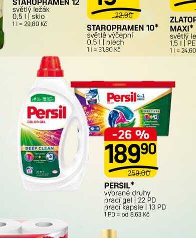 PERSIL* vybrané druhy prací gel | 22 PD prací kapsle | 13 PD