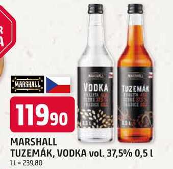 MARSHALL TUZEMÁK, VODKA vol. 37,5% 0,5 l