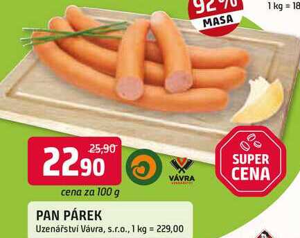 PAN PÁREK 100g