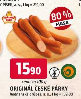 ORIGINÁL ČESKÉ PÁRKY 100g