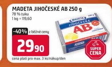 MADETA JIHOČESKÉ AB 250 g 78% tuku 