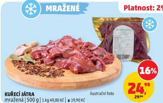 KUŘECÍ JÁTRA mražená, 500 g