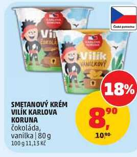 SMETANOVÝ KRÉM VILÍK KARLOVA KORUNA čokoláda, 80 g