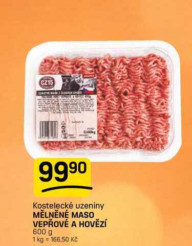 MĚLNĚNÉ MASO VEPŘOVÉ A HOVĚZÍ 600 g