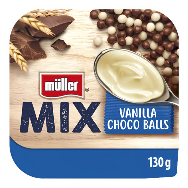Müller MIX jogurt s čokoládovými kuličkami (4,9%)