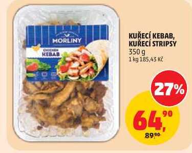 KUŘECÍ KEBAB, KUŘECÍ STRIPSY, 350 g 