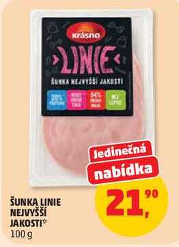 ŠUNKA LINIE NEJVYŠŠÍ JAKOSTI, 100 g