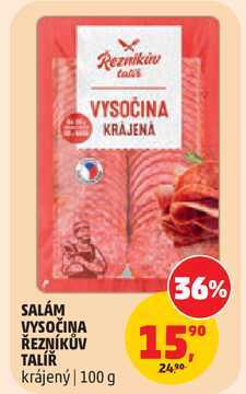 SALÁM VYSOČINA ŘEZNÍKŮV TALÍŘ krájený, 100 g