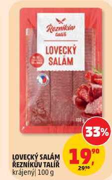 LOVECKÝ SALÁM ŘEZNÍKŮV TALÍŘ krájený, 100 g