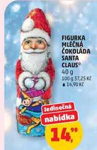 FIGURKA MLÉČNÁ ČOKOLÁDA SANTA CLAUS, 40g  