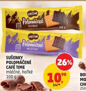 SUŠENKY POLOMÁČENÉ CAFÉ TIME mléčné, 100 g