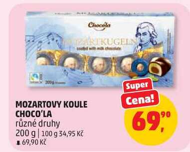 MOZARTOVY KOULE CHOCO'LA různé druhy, 200 g  