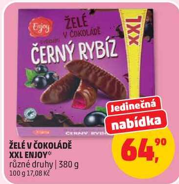 ŽELÉ V ČOKOLÁDĚ XXL ENJOY různé druhy, 380 g 