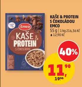 KAŠE & PROTEIN S ČOKOLÁDOU EMCO, 55 g