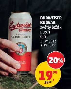 BUDWEISER BUDVAR světlý ležák plech, 0,5 l