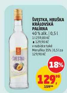 ŠVESTKA, HRUŠKA KRÁLOVSKÁ PALÍRNA 40% alk., 0,5 l