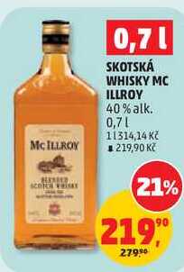 SKOTSKÁ WHISKY MC ILLROY 40% alk., 0,7 l