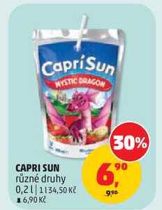 CAPRI SUN různé druhy, 0,2 l