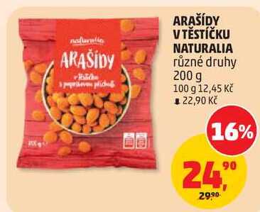 ARAŠÍDY V TĚSTÍČKU NATURALIA různé druhy, 200 g