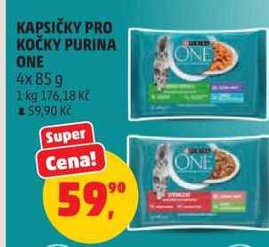 KAPSIČKY PRO KOČKY PURINA ONE, 4x 85 g