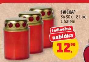 SVÍČKA 3x 30 g, 8 hod, 1 balení