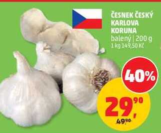 ČESNEK ČESKÝ KARLOVA KORUNA balený, 200 g  