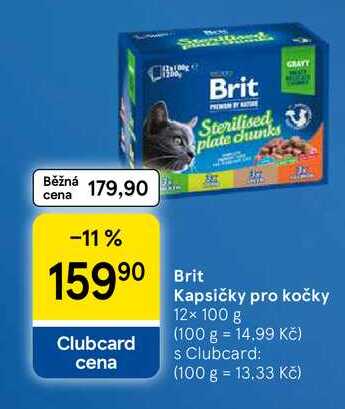 Brit Kapsičky pro kočky, 12× 100 g