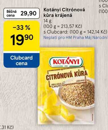 Kotányi Citrónová kůra krájená, 14 g