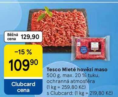 Tesco Mleté hovězí maso, 500 g