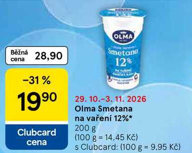 Olma Smetana na vaření 12%, 200 g