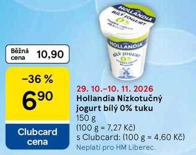 Hollandia Nízkotučný jogurt bílý 0% tuku, 150 g