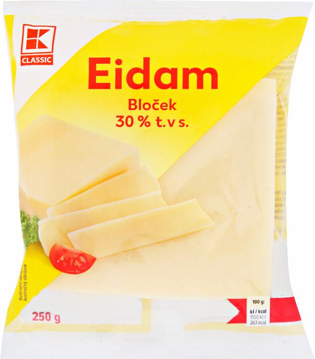 K-CLASSIC Eidam polotvrdý sýr/bloček