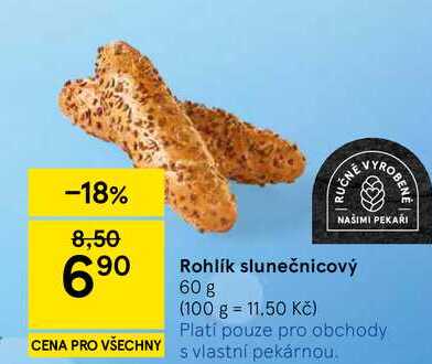 Rohlík slunečnicový, 60 g