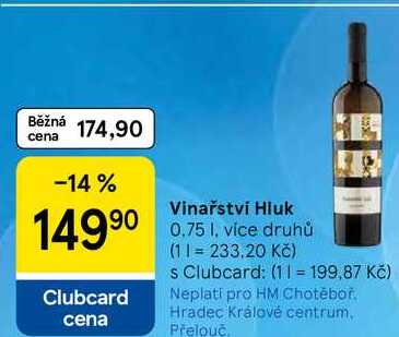 Vinařství Hluk, 0,75 l 