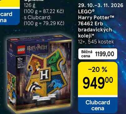 LEGO® Harry Potter™ 76462 Erb bradavických kolejí 12+, 545 kostek 