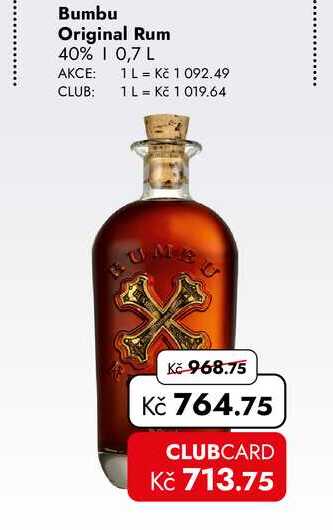 Bumbu Original Rum 40% 0,7 L