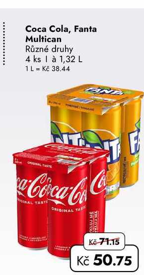 Coca Cola, Fanta Multican 4 ks 1 à 1,32 L