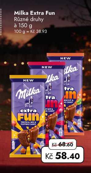 Milka Extra Fun Různé druhy à 150 g