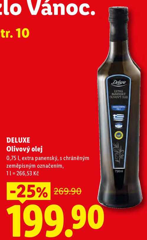 DELUXE Olivový olej 0,75 l, extra panenský