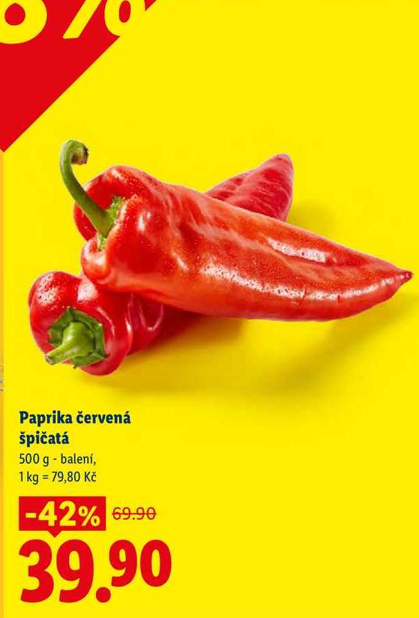 Paprika červená špičatá, 500 g