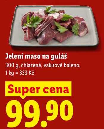 Jelení maso na guláš, 300 g, chlazené