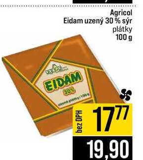 Agricol Eidam uzený 30% sýr plátky 100 g 