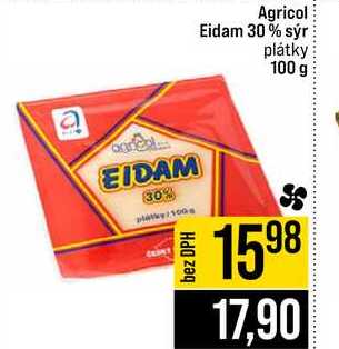Agricol Eidam 30% sýr plátky 100 g