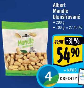 Albert Mandle plátky blanšírované, 100 g v akci | AkcniCeny.cz