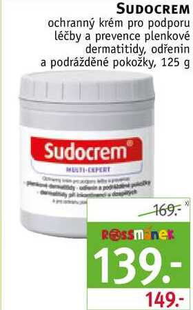 SUDOCREM ochranný krém pro podporu léčby a prevence plenkové dermatitidy, odřenin a podrážděné pokožky, 125 g 