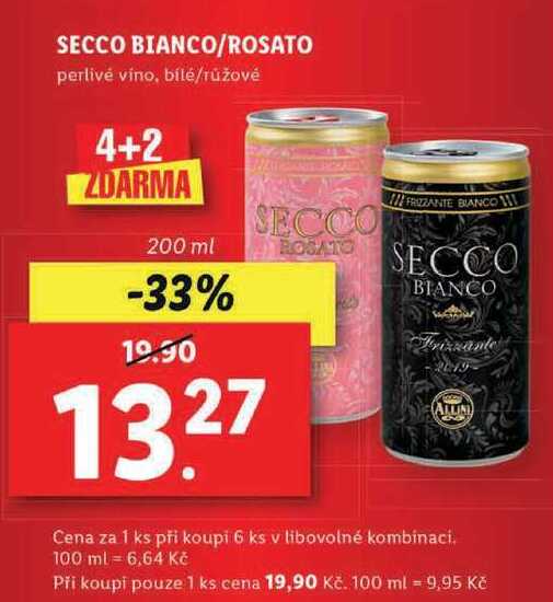SECCO BIANCO/ROSATO perlivé víno, bílé/růžové, 200 g