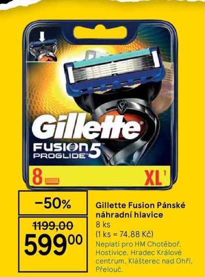 Gillette Fusion Pánské náhradní hlavice 8 ks 