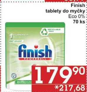 Finish tablety do myčky Eco 0%, 70 ks